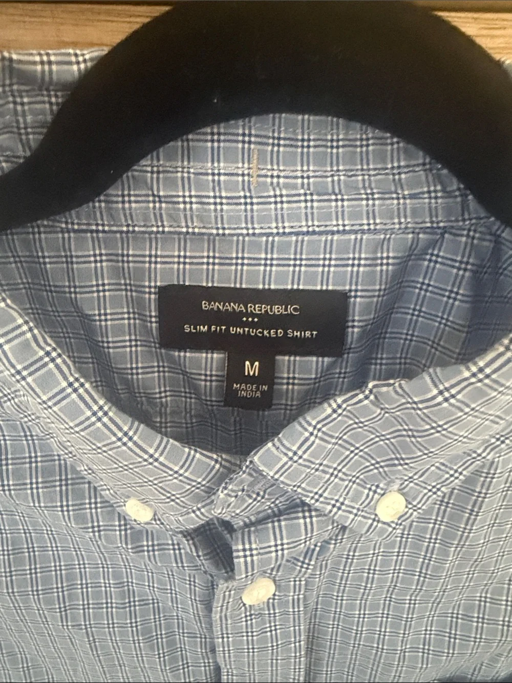 Banana Republic Light Blue Check Button-Down Shirt